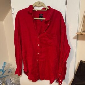 Gap Big Shirt in Cherry Red
